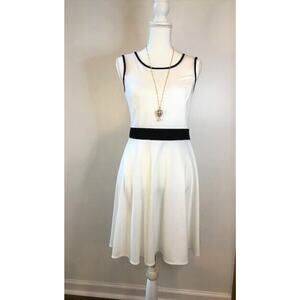 Charming Charlie Sleeveless Black White Mini Fit & Flare Dress Size Small